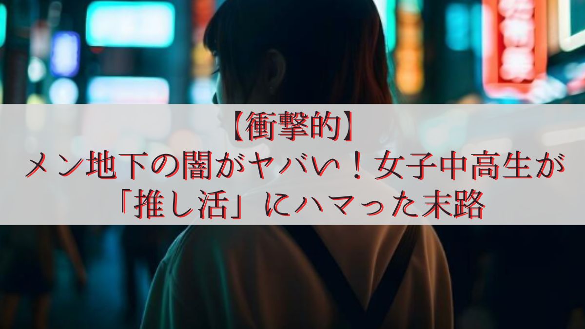 【衝撃的】メン地下の闇がヤバい！女子中高生が「推し活」にハマった末路