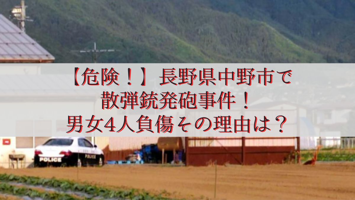 【危険！】長野県中野市で散弾銃発砲事件！男女4人負傷その理由は？