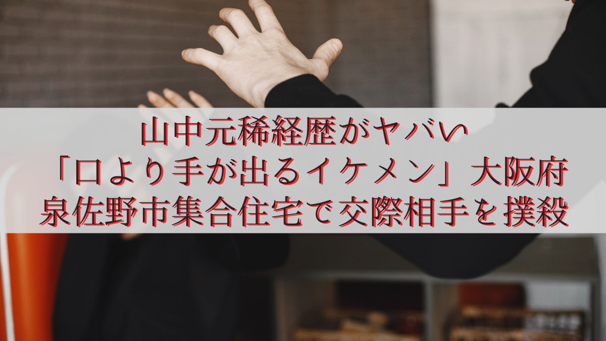 山中元稀経歴がヤバい「口より手が出るイケメン」大阪府泉佐野市集合住宅で交際相手を撲殺