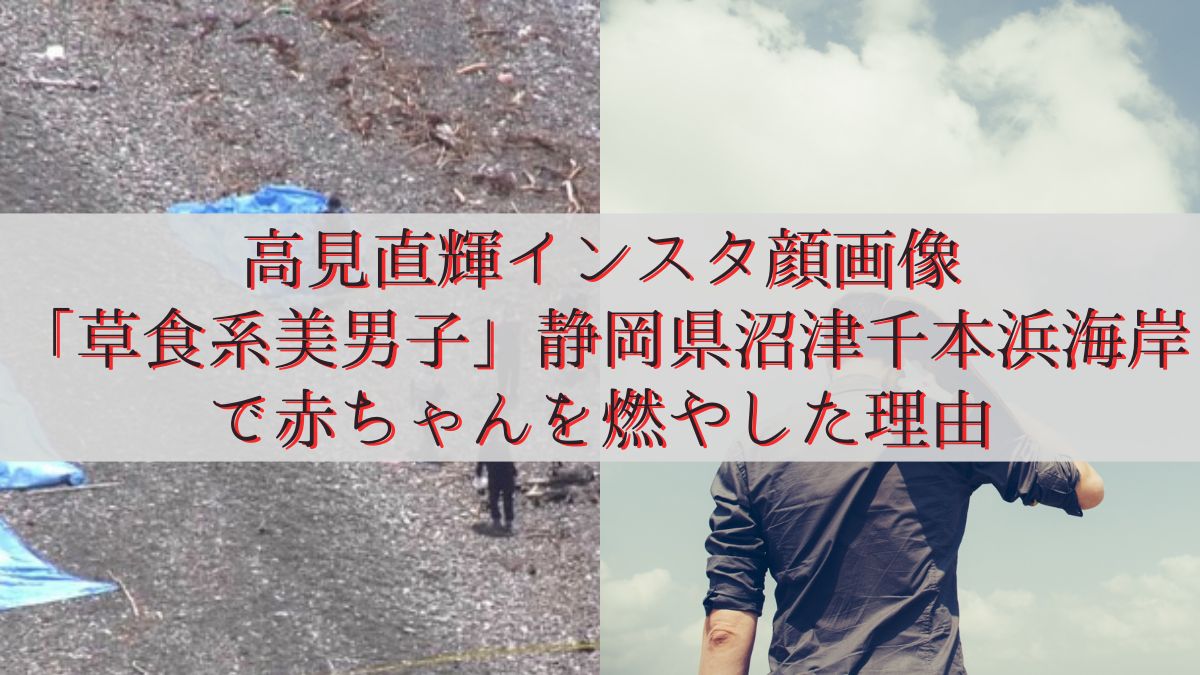 高見直輝インスタ顔画像「草食系美男子」静岡県沼津千本浜海岸で赤ちゃんを燃やした理由
