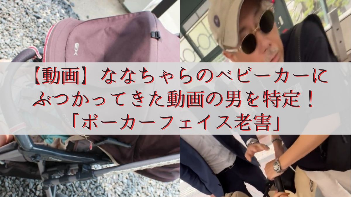 【動画】ななちゃらのベビーカーにぶつかってきた動画の男を特定!「ポーカーフェイス老害」