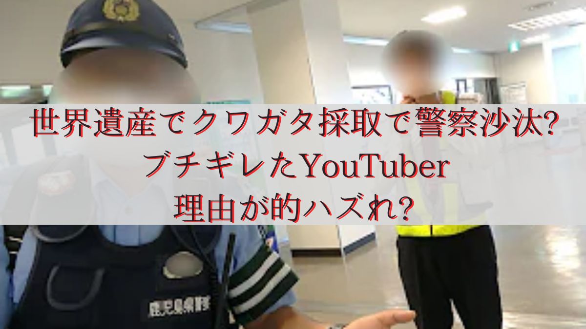 世界遺産でクワガタ採取で警察沙汰?ブチギレたYouTuber理由が的ハズれ?