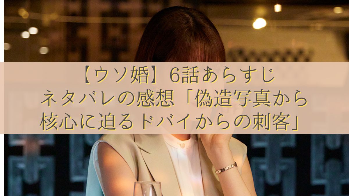 【ウソ婚】6話あらすじ ・ネタバレの感想「偽造写真から核心に迫るドバイからの刺客」